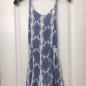 Blue and white romper.